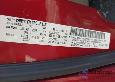 2014 Chrysler Town & Country Touring-L из США, поврежденный, VIN 2C4RC1CG2ER225479